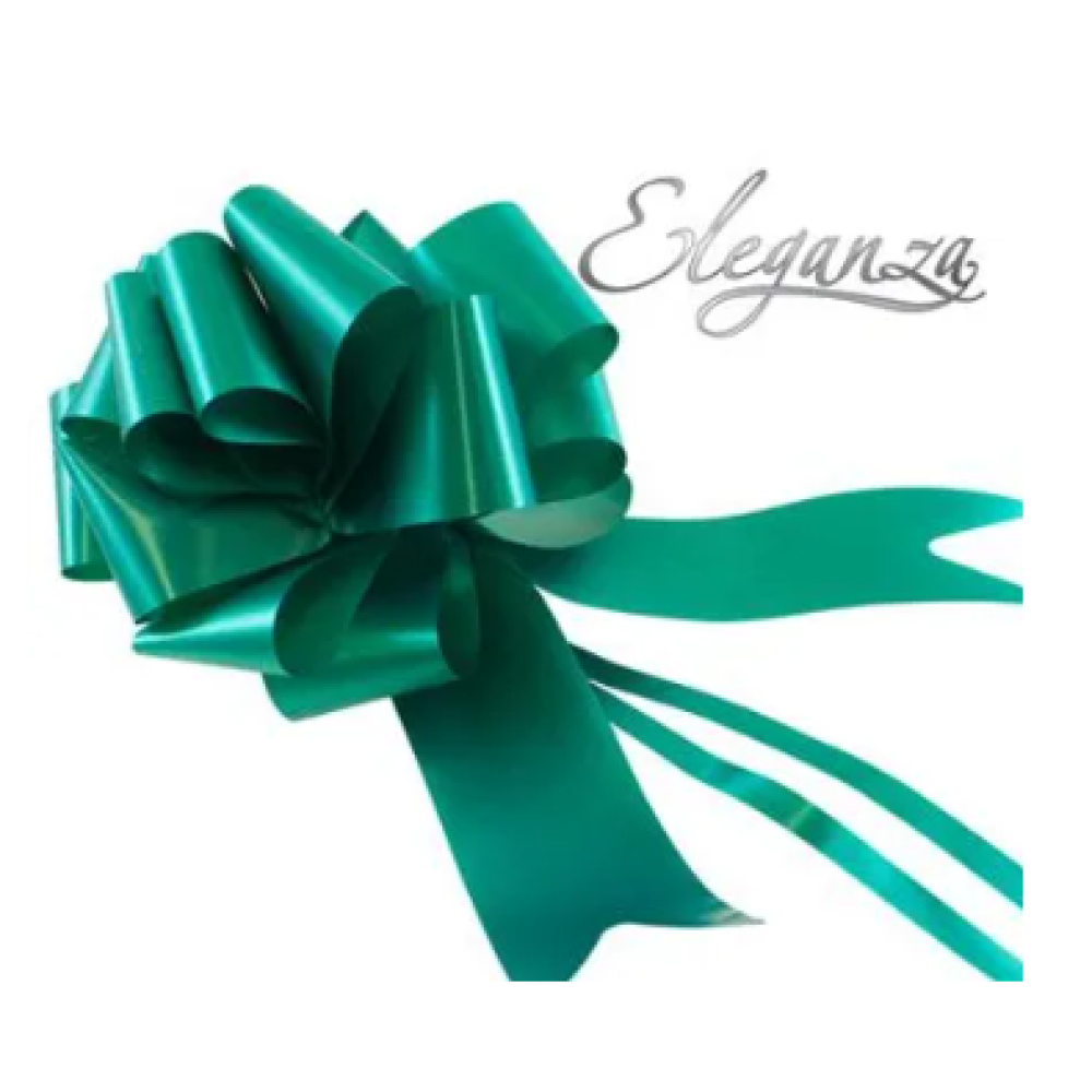 Eleganza Large Pull Bow - 50MM - Poly Ribbon - EMERALD