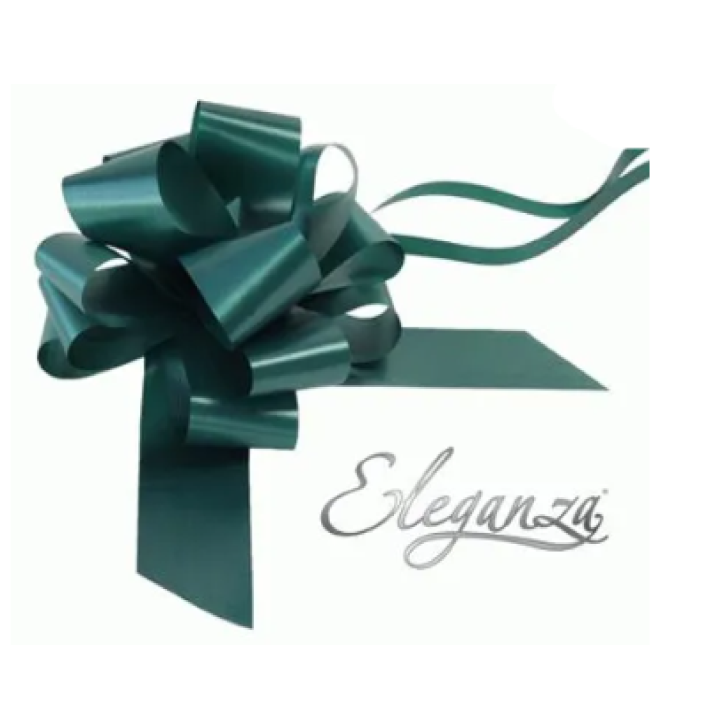 Eleganza Large Pull Bow - 50MM - Poly Ribbon - DARK GREEN