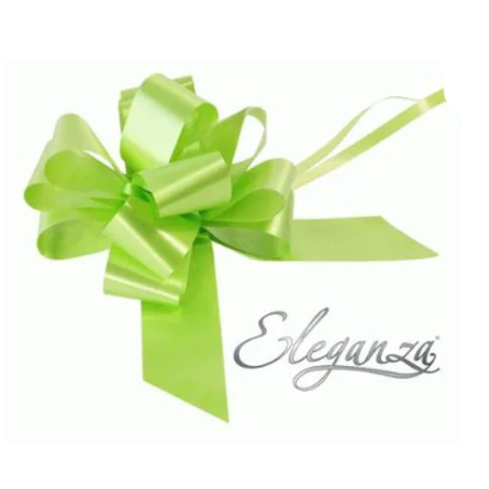 Eleganza Large Pull Bow - 50MM - Poly Ribbon - LIME GREEN