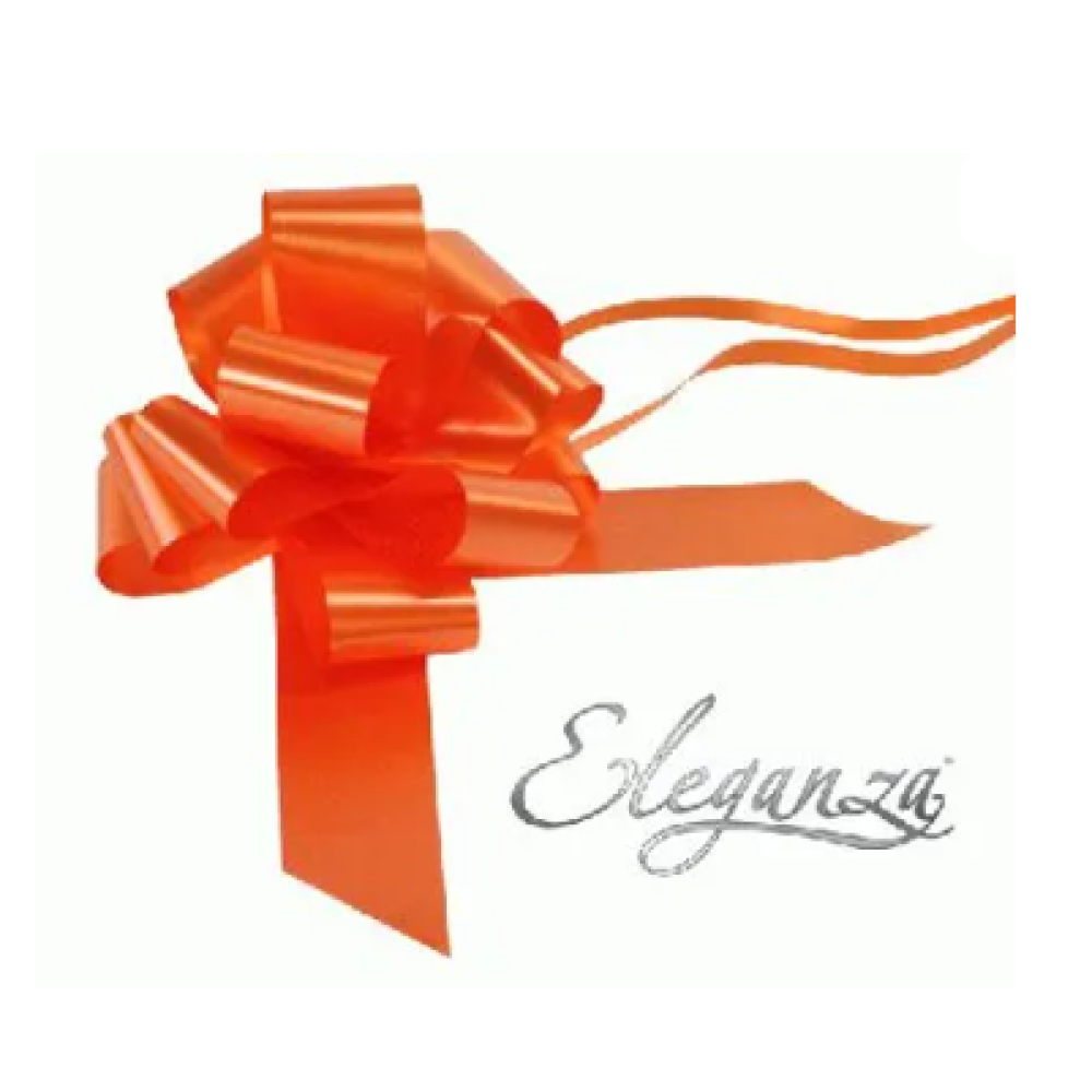Eleganza Large Pull Bow - 50MM - Poly Ribbon - ORANGE