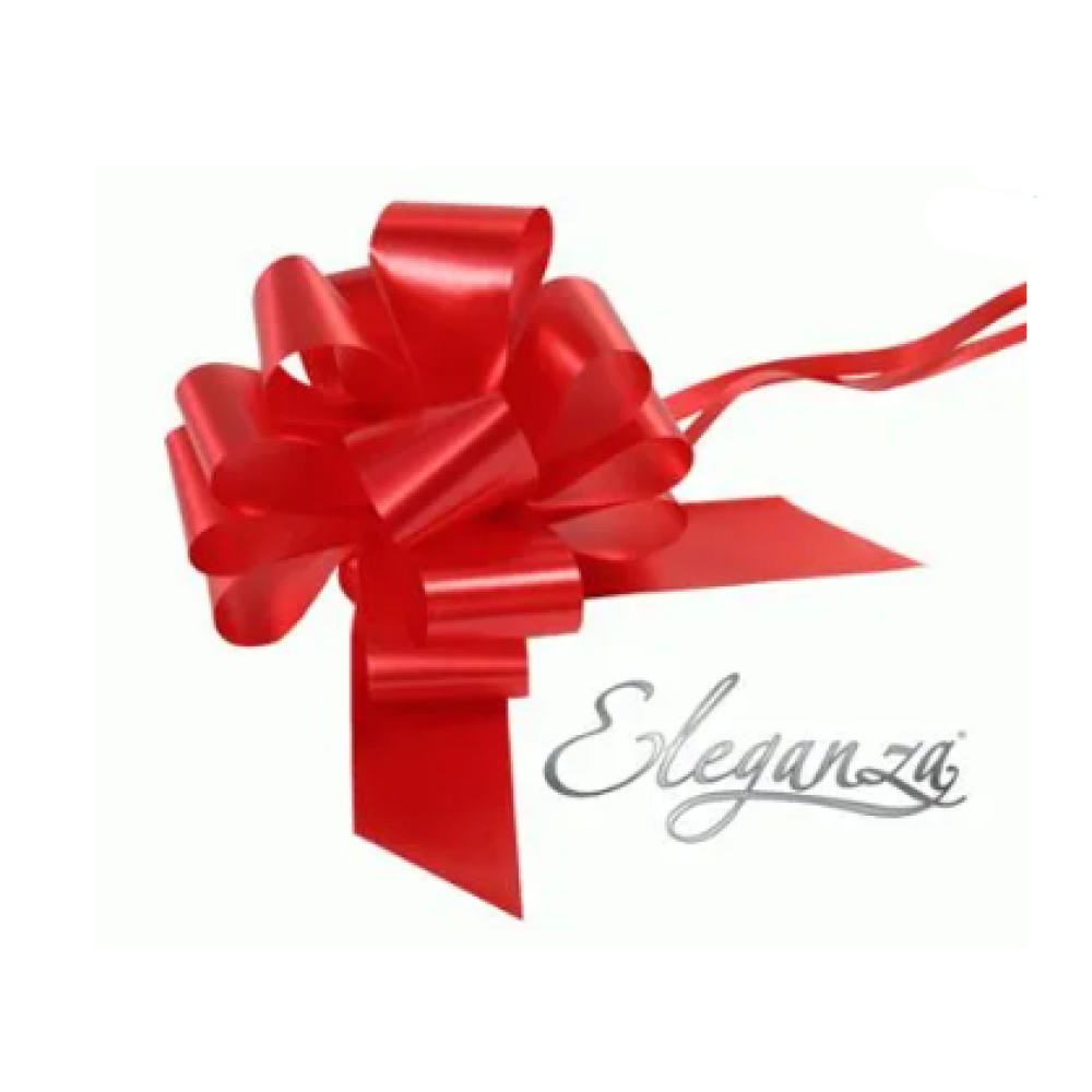 Eleganza Large Pull Bow - 50MM - Poly Ribbon - RED