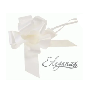Eleganza Large Pull Bow - 50MM - Poly Ribbon - WHITE