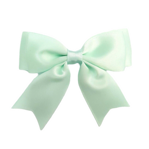 Trucraft - 8.5cm Wide Satin Ribbon Double Craft Bows - MINT GREEN - Pack of 5