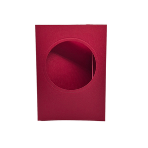 Trucraft - Red Blank Circle Tri Fold Aperture Cards with Envelopes - 16cm x 11cm - Pack of 5