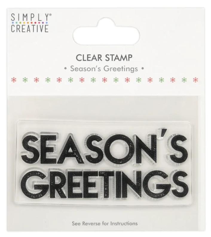 Simply Creative - Seasons Greetings - Clear Stamp - 9cm x 4.5cm