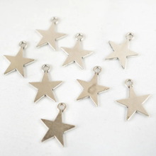 Load image into Gallery viewer, Dovecraft Premium - Silver Star Metal Charms - 18mm - Pack of 8
