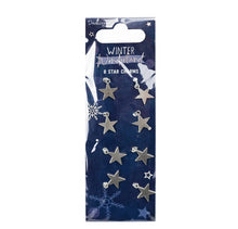 Load image into Gallery viewer, Dovecraft Premium - Silver Star Metal Charms - 18mm - Pack of 8
