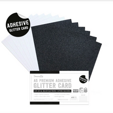 Load image into Gallery viewer, Dovecraft - A5 Premium Adhesive Glitter Card - 12 Sheets - Black &amp; White
