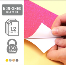 Load image into Gallery viewer, Dovecraft - A5 Premium Adhesive Glitter Card - 12 Sheets - Metallic
