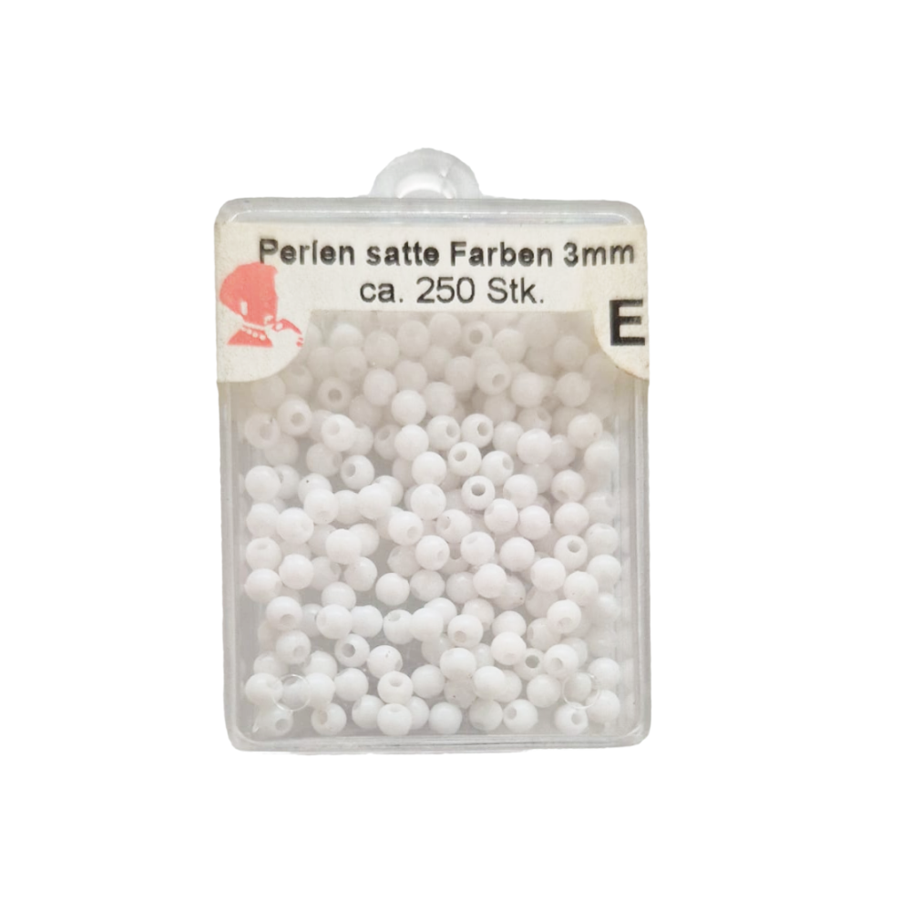 Trucraft - Plastic Beads - 3mm - Box of 250 - White 100