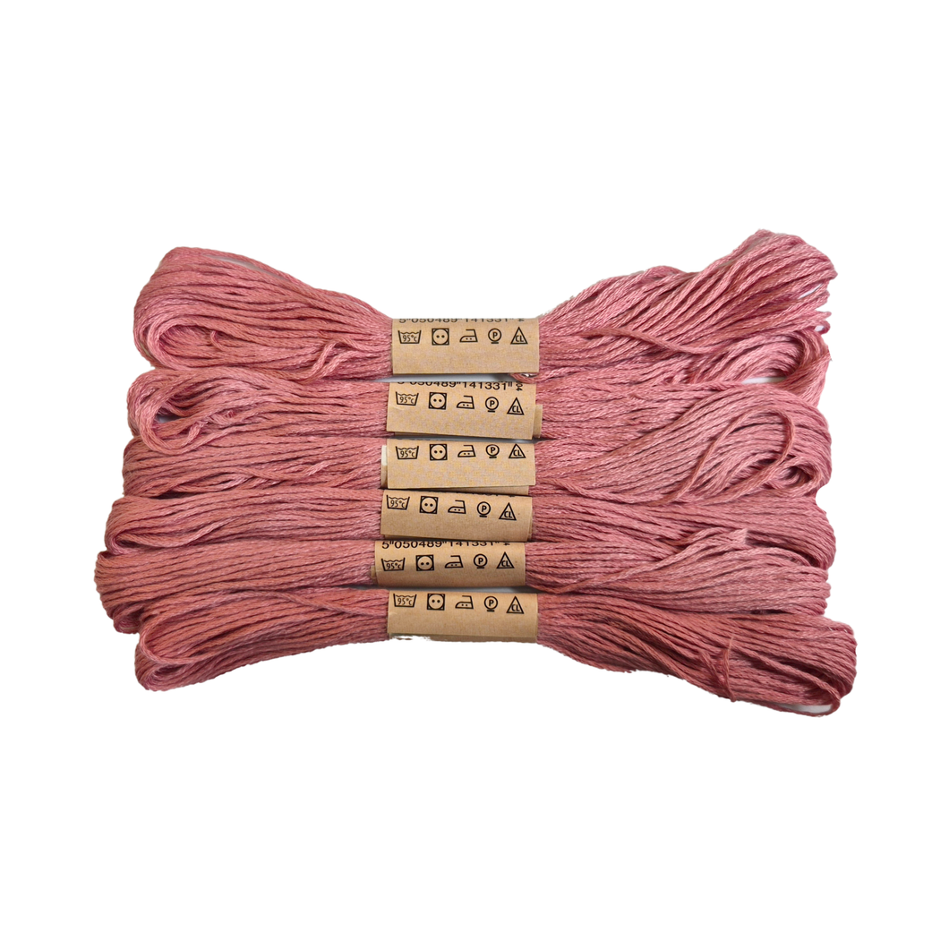 Trucraft - Embroidery Cross Stitch Thread - Colour Safe - 6 Skein Pack - Antique Pink