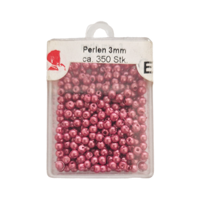 Trucraft - Plastic Beads - 3mm - Box of 350 - Pearl Antique Pink 009