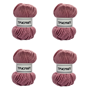 Trucraft - Premium Super Chunky Yarn - 4 x 100g Balls Pack - Wool Shade 011 Antique Pink