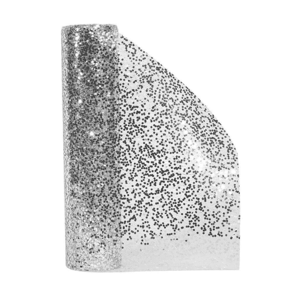 Glitter Mesh Fabric - 30cm Wide x 4.5m Roll - Silver