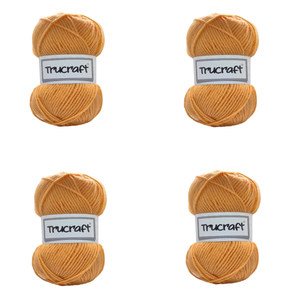 Trucraft - Premium Chunky Yarn - 4 x 100g Balls Pack - Wool Shade 007 Apricot