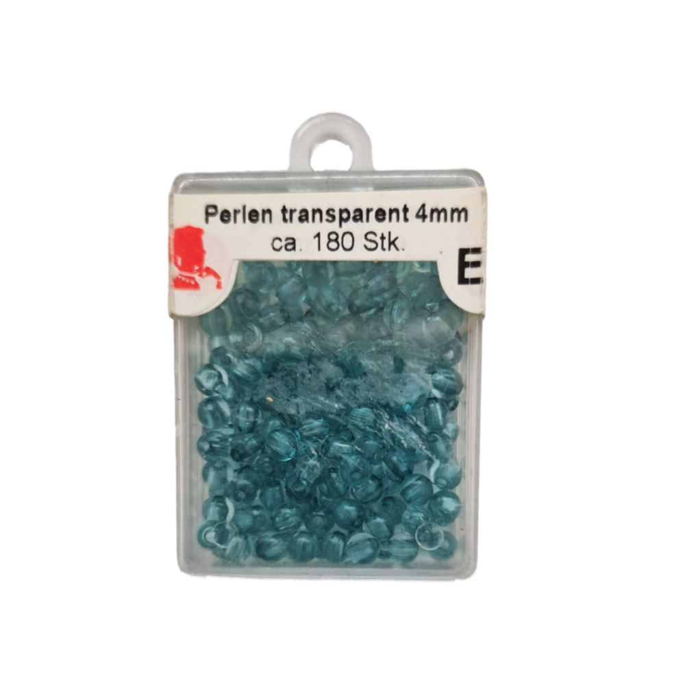 Trucraft - Plastic Beads - 4mm - Box of 180 - Transparent Aqua 133