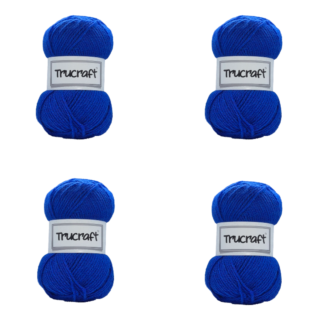 Trucraft - Premium Chunky Yarn - 4 x 100g Balls Pack - Wool Shade 006 Azure Blue