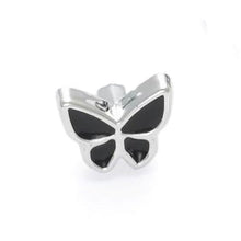 Load image into Gallery viewer, Trucraft - 12mm Black and Silver Butterfly Buttons - Shank Fitting - Pack of 50

