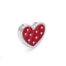 Load image into Gallery viewer, Trucraft - 12mm Silver Trim Red Heart Buttons - Shank Fitting - Pack of 50
