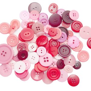 Trucraft - Craft Buttons - Pink - Assorted Mixed Size - 95g Pack