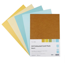 Load image into Gallery viewer, Dovecraft - A4 Coloured Card Pack - 50 Sheets - Beach
