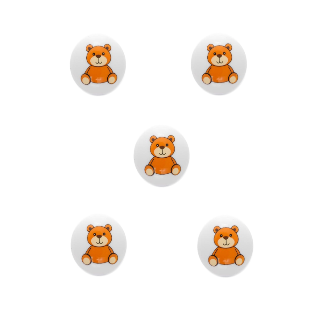 Trucraft - 15mm Teddy Bear Shank Buttons - Pack of 5
