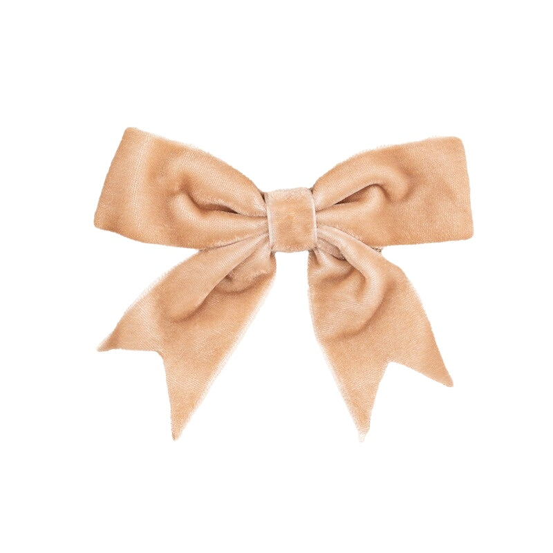 Trucraft - 8.5cm Velvet Ribbon Double Craft Bows - Beige - Pack of 5