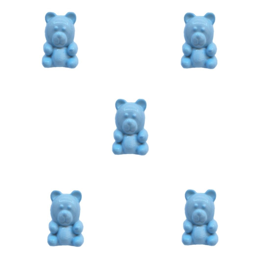 Trucraft - Blue Teddy Bear Shank Buttons - 15mm - Pack of 5