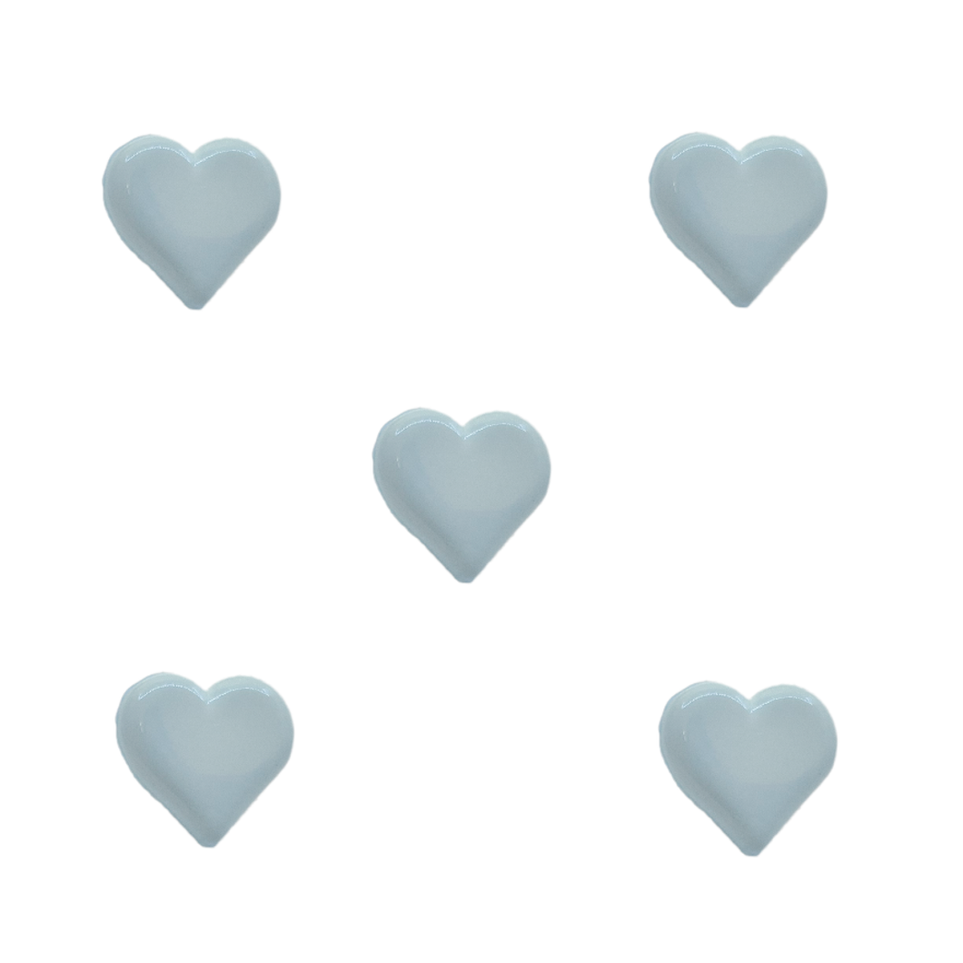 Trucraft - 15mm Heart Shank Buttons - Blue - Pack of 5