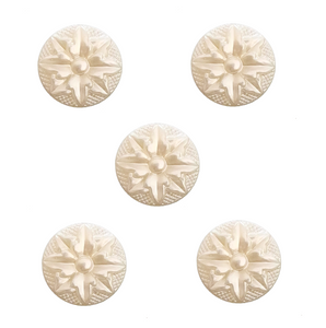Trucraft - 15mm - Ivory Pearl Bridal Shank Buttons - Pack of 5