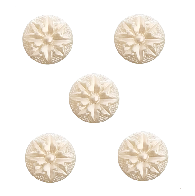 Trucraft - 15mm - Ivory Pearl Bridal Shank Buttons - Pack of 5