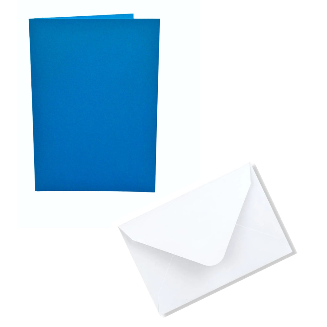 Trucraft - A6 Blank Cards and Envelopes - Bright Blue - Pack of 10