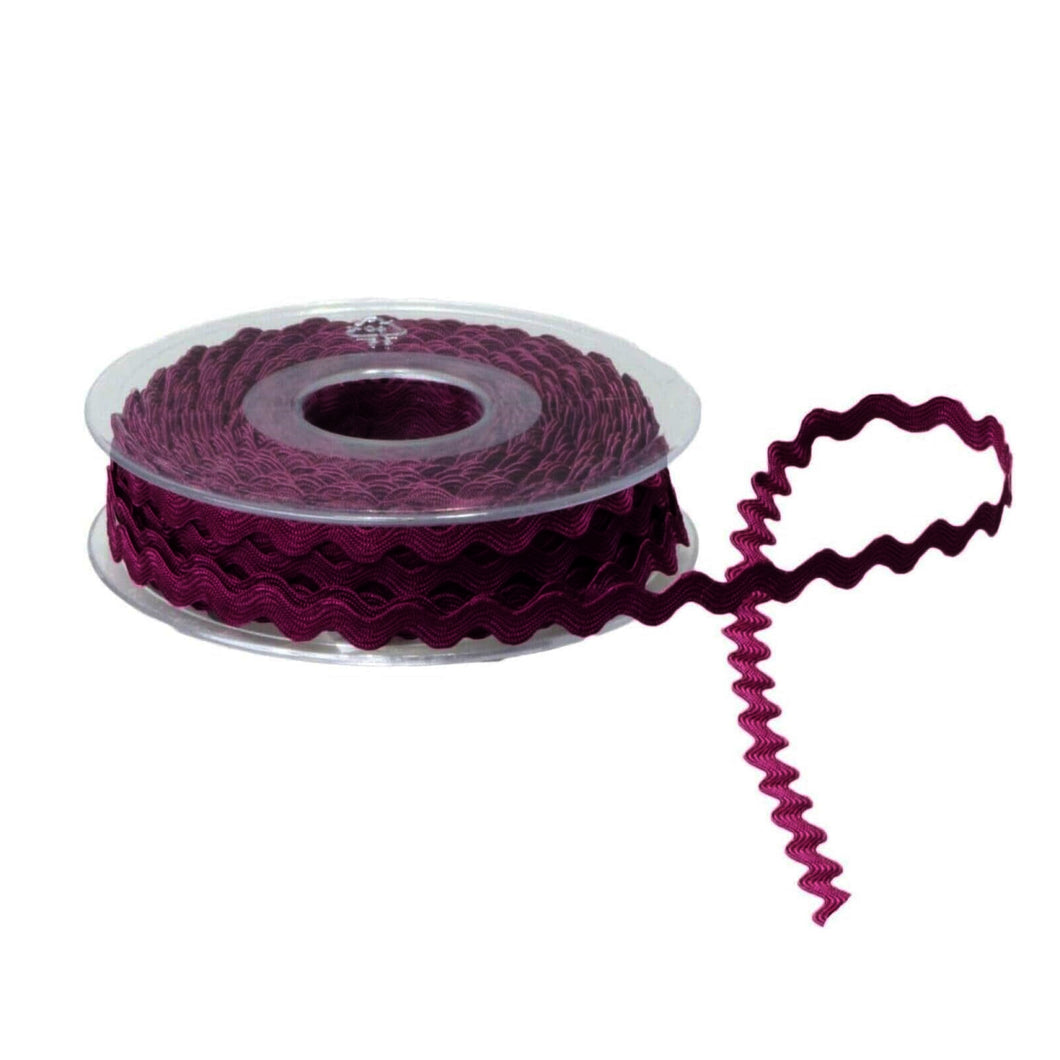Trucraft - Ric Rac Trim - BURGUNDY - 6mm Wide - 5 Metre Length
