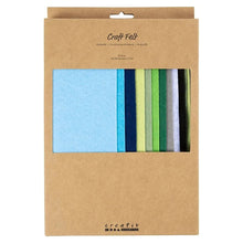Load image into Gallery viewer, Creativ Company - A4 Felt Sheets - Blue Green Mix - Pack of 10
