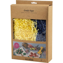 Load image into Gallery viewer, Creativ - Craft Crinkle Paper - Navy Blue &amp; Yellow -  100g Pack
