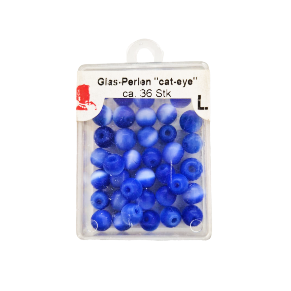 Trucraft - Plastic Beads - 7mm - Box of 36 - Cats Eye Dark Blue 032