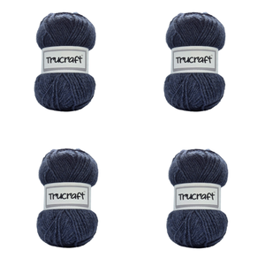 Trucraft - Premium Chunky Yarn - 4 x 100g Balls Pack - Wool Shade 009 Dark Denim