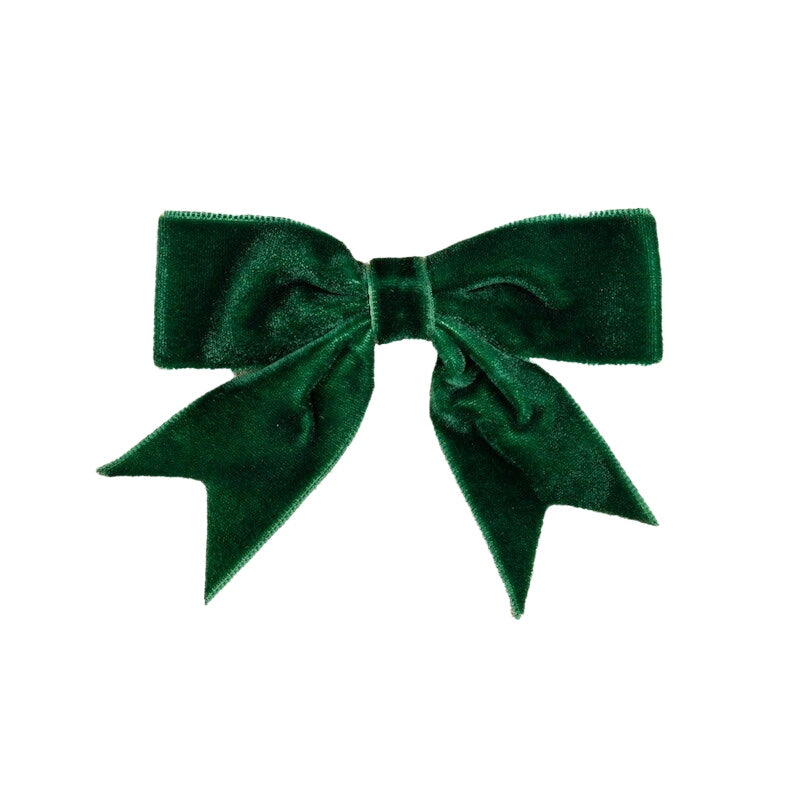Trucraft - 8.5cm Velvet Ribbon Double Craft Bows - Dark Green - Pack of 5