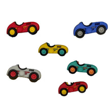 Load image into Gallery viewer, Dress it Up Buttons - Speed Racers Car Novelty Buttons - 3 x Packs
