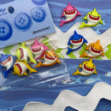 Load image into Gallery viewer, Dress it Up Buttons - Jawsome! Shark Novelty Buttons - 3 x Pack
