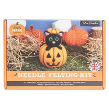 Load image into Gallery viewer, Simply Make - Halloween Needle Felting Kit - Cat in Pumpkin
