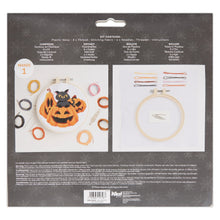 Load image into Gallery viewer, Simply Make Cat &amp; Pumpkin Cross Stitch Kit DSM106290 | Beginner Embroidery
