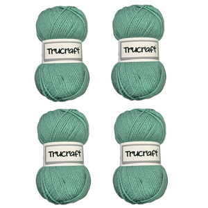 Trucraft - Premium Aran Yarn - 4 x 100g Balls Pack - Wool Shade 001 Fern Green
