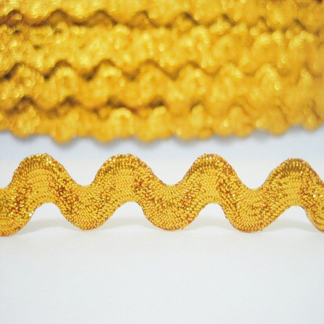 Trucraft - Ric Rac Trim - Metallic Gold - 6mm Wide - 5 Metre Length
