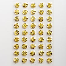 Load image into Gallery viewer, Italian Options – 1cm Gold Resin Roses: Self-Adhesive (Pack of 45)
