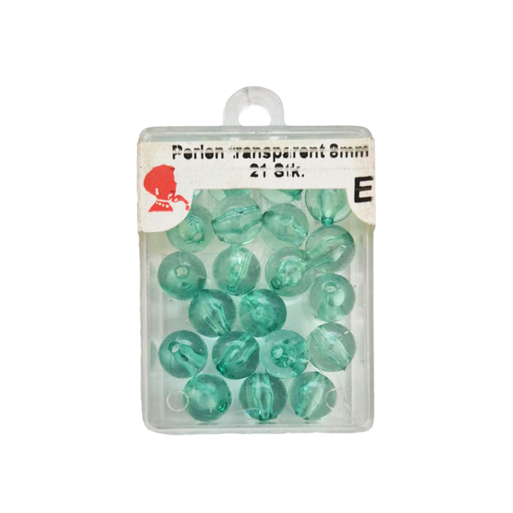 Trucraft - Plastic Beads - 8mm - Box of 21 - Transparent Pale Green 133