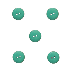 Trucraft - 15mm Matte - Two Hole Buttons - Green - Pack of 5