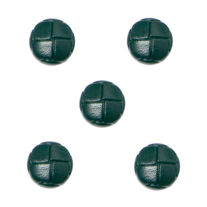 Trucraft - 15mm - Leather Look Football Shank Buttons - Pack of 5 - Green