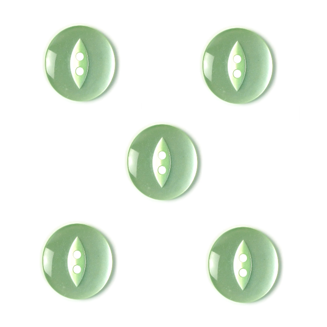 Trucraft - Fish Eye Sewing Buttons - 19mm Size 30 - Mint Green - Pack of 5