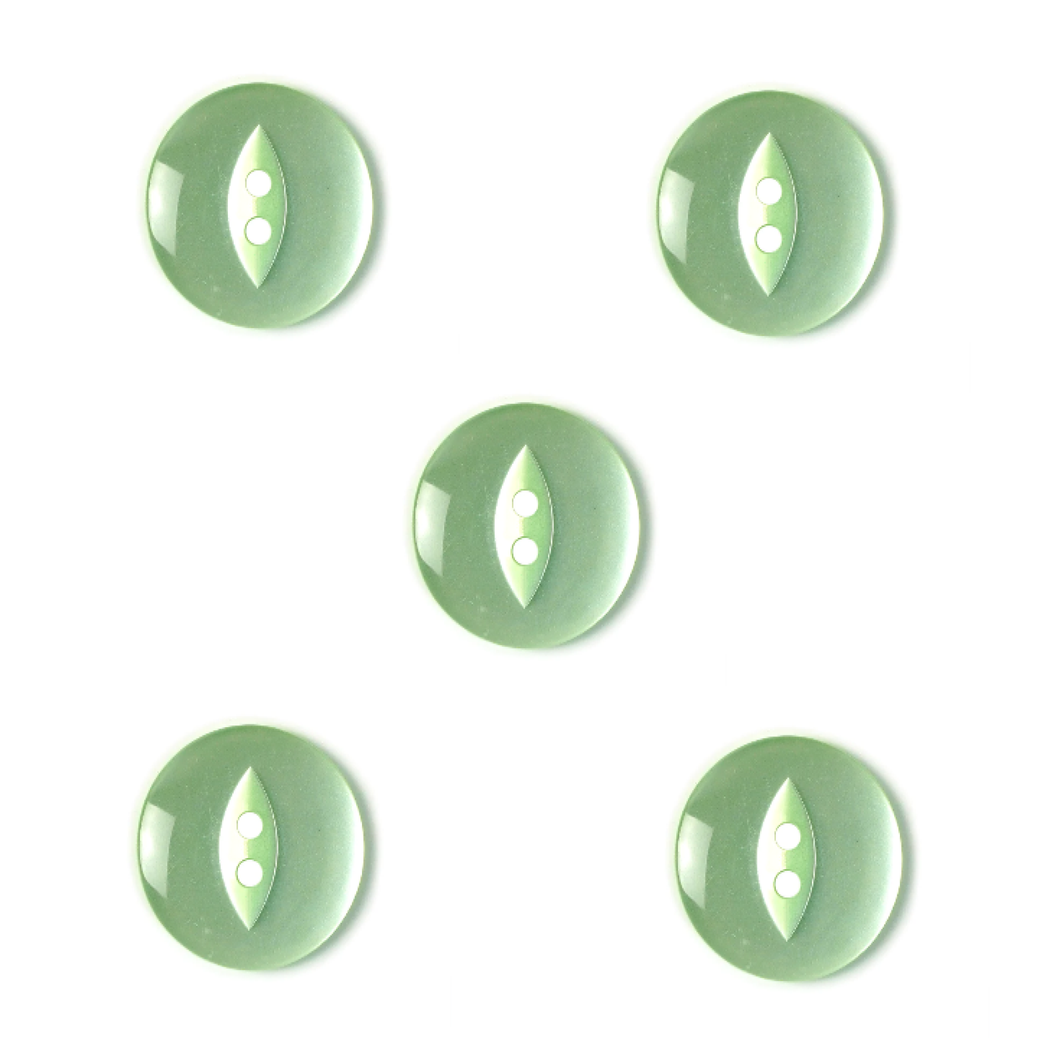 Trucraft - 19mm Fish Eye Buttons - Light Green - Pack of 5